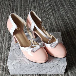 Pink & White Mary Jane Shoes